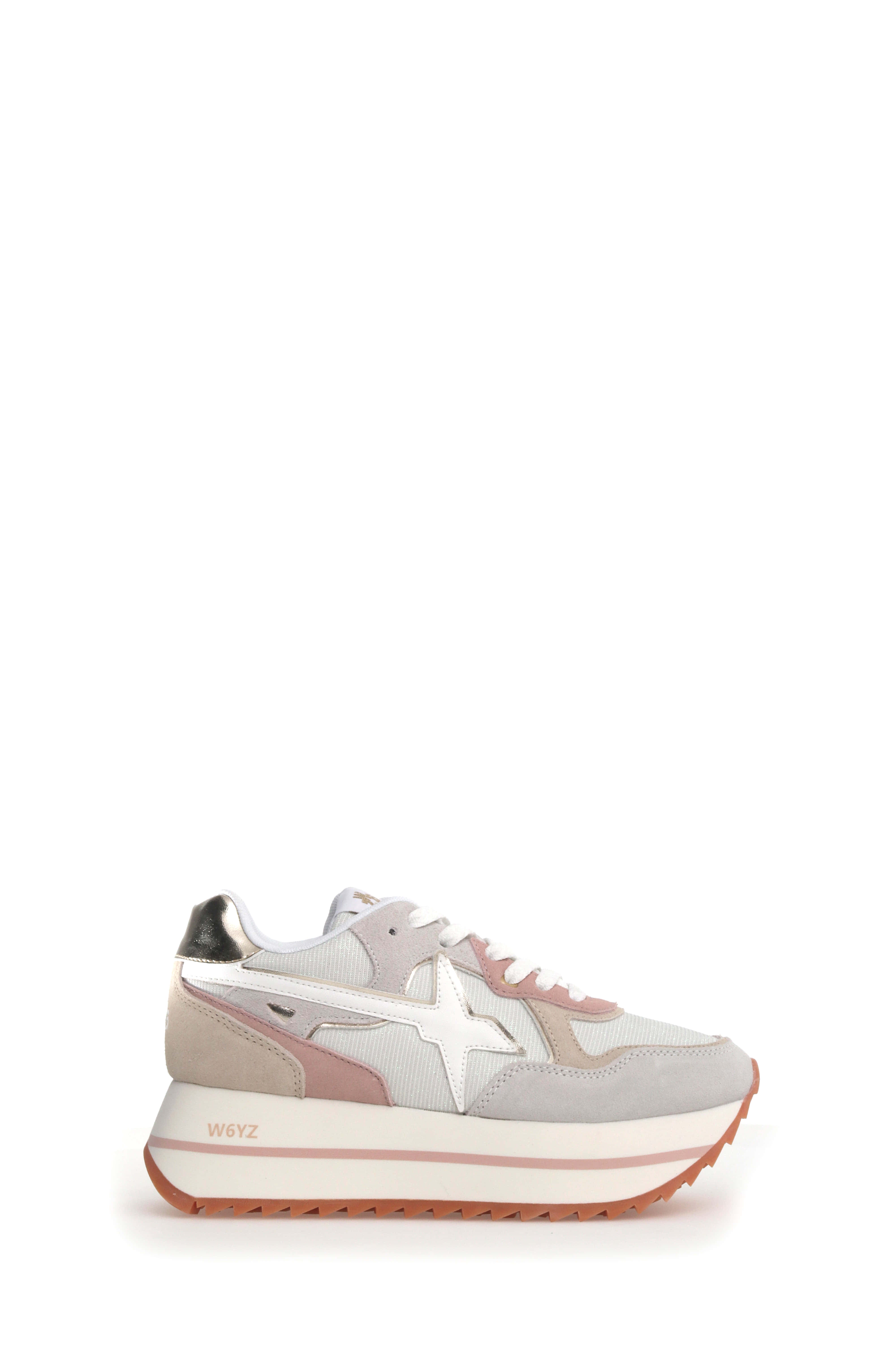 W6YZ Sneaker Donna Deva W-Bianco Rosa Beige