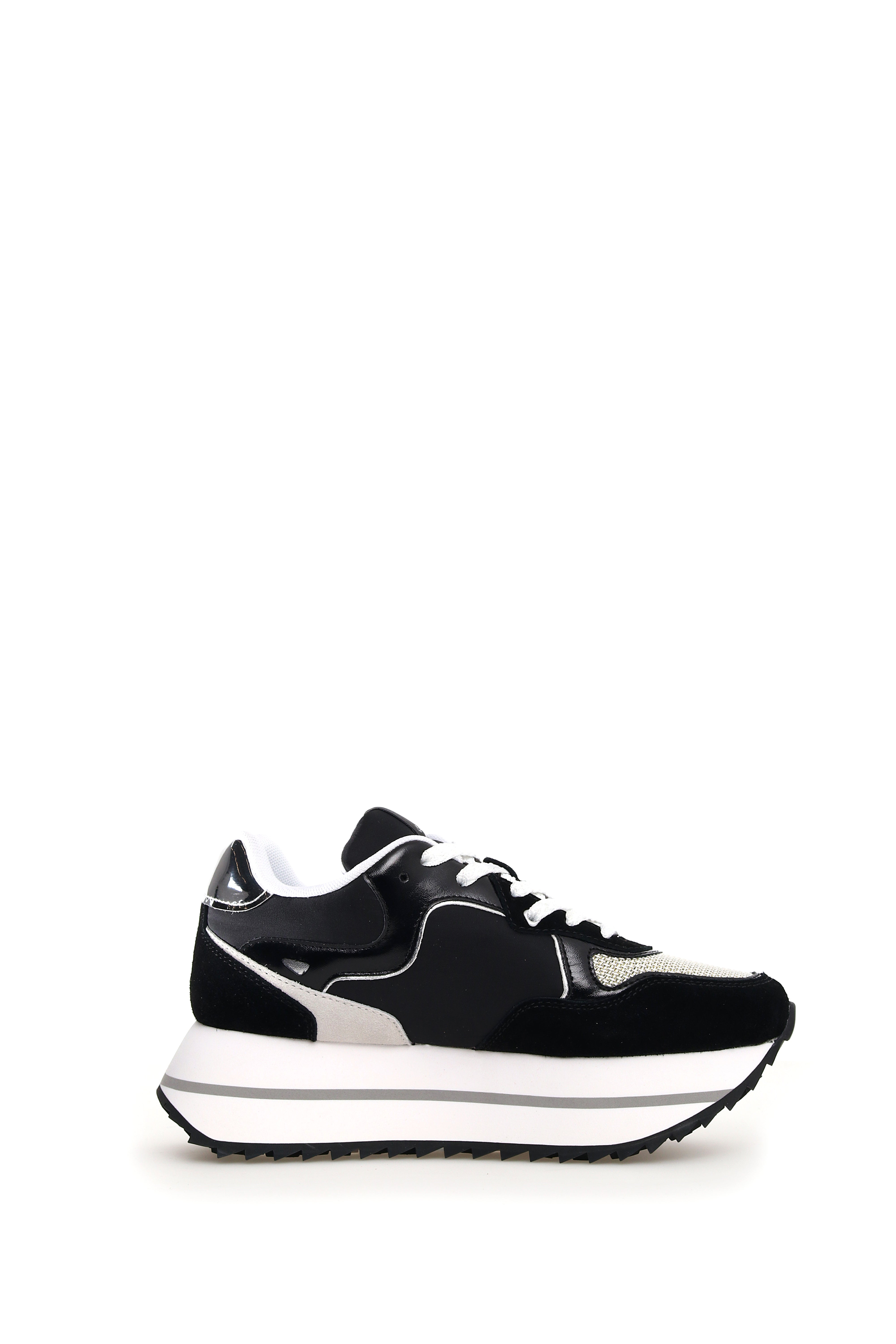 W6YZ Sneaker Donna Deva W-Nero Bianco Argento