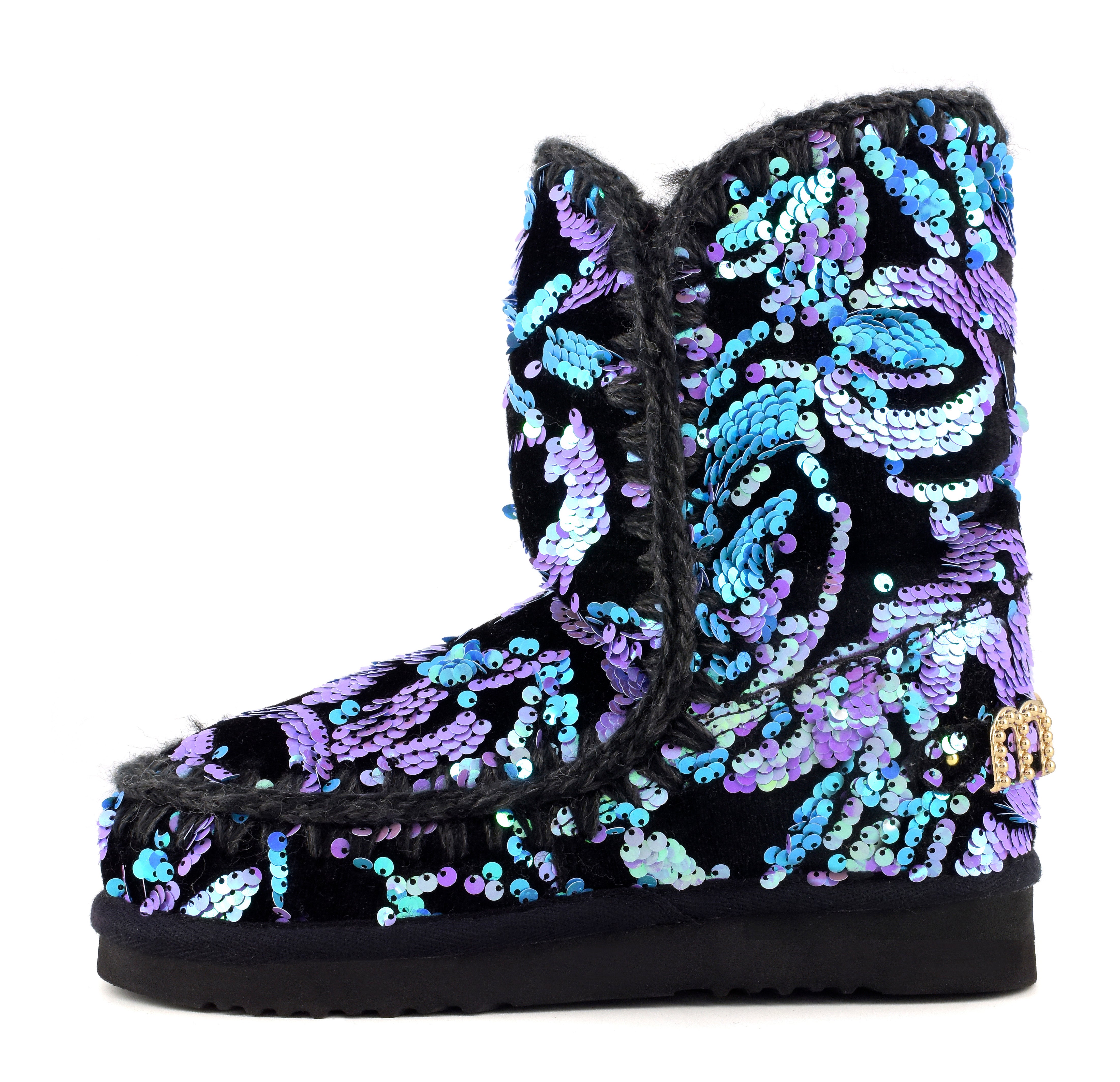 MOU Women's Ankle Boot Eskimo 24 Big Logo Studs Lilac on Velvet