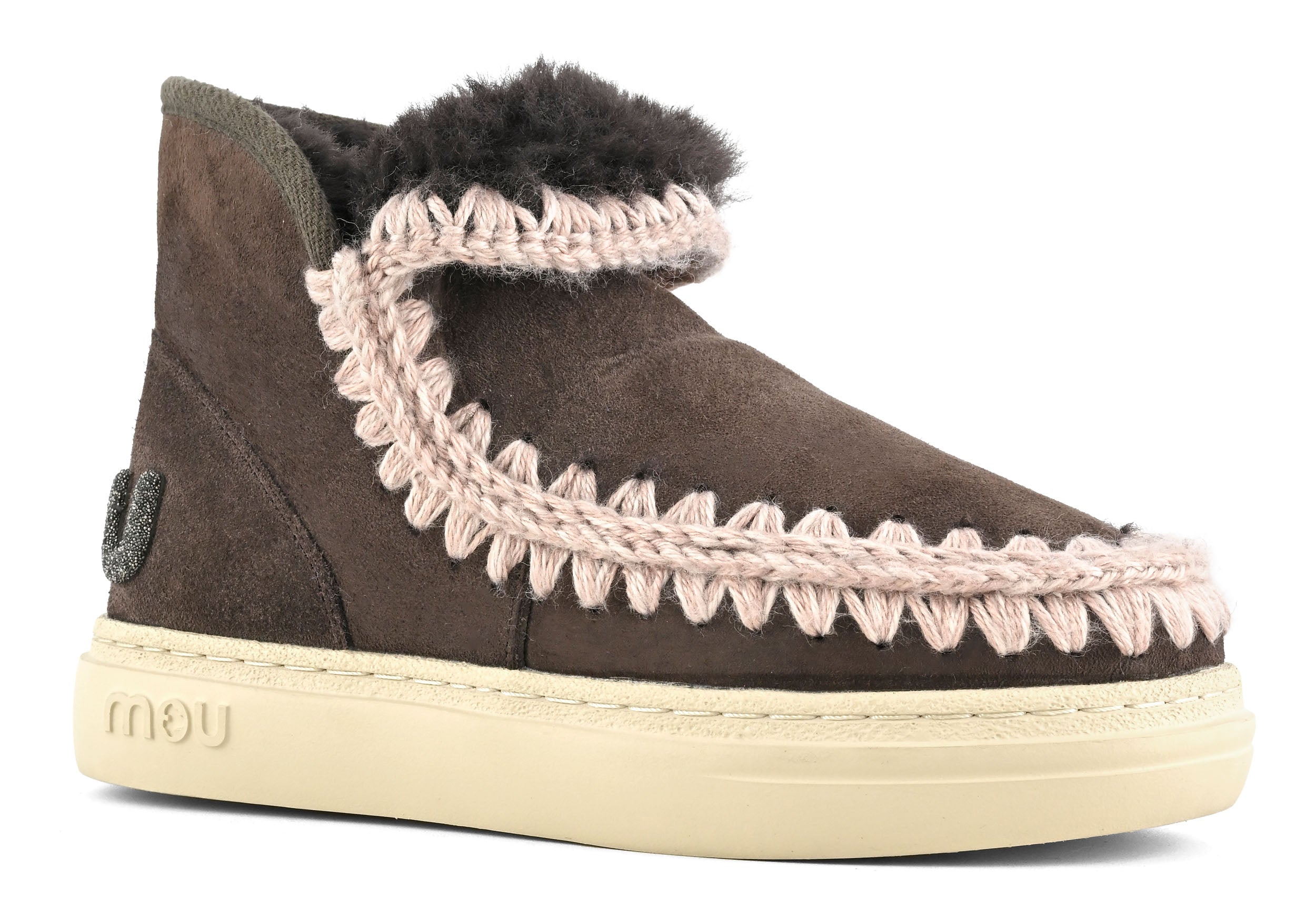 MOU Women s Sneakers Eskimo Bold Glitter Logo Mocha